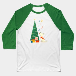 Festive white dog Baseball T-Shirt